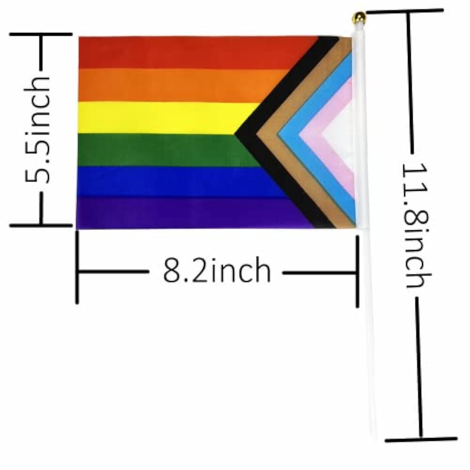 50 Pack Progress Rainbow Pride Flag Small Mini Flag Hand Held Flag Stick Flag Usa American Rainbow Flag,Progress Party Decorations Supplies For Parades,Rainbow Festival