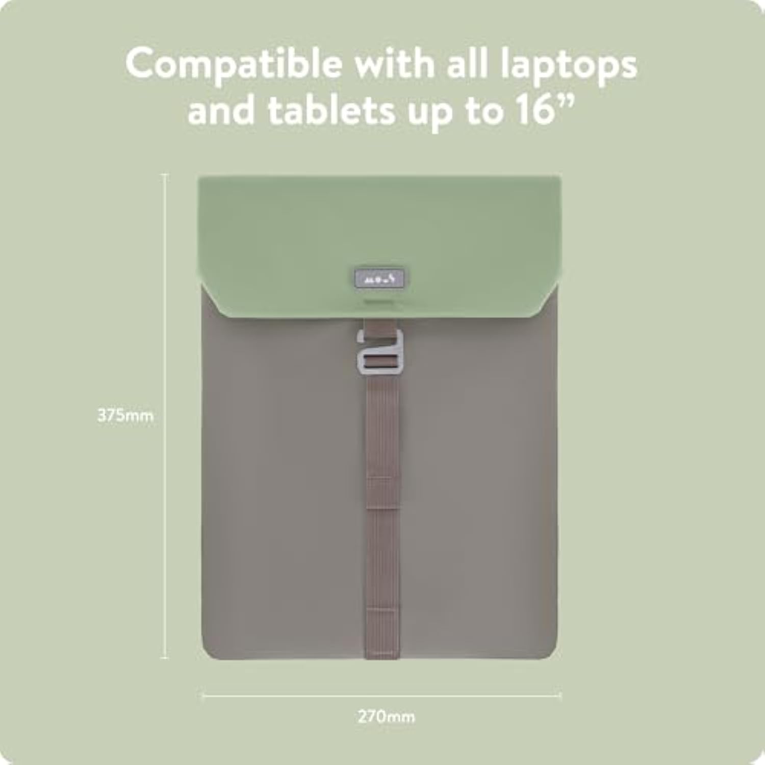 – Laptop Bag 16 Inch Case - Universal Laptop Sleeve – Water Resistant Durable Cover - Sage