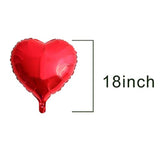 25Pcs Heart Shape Foil Mylar Balloons Red 18" For Valentine'S Day Birt