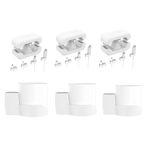 Wall Mount For Deco X10 X15 X20 X50 X55 X60 Wifi 6 Router Bracket With Silicone Cable Organizer Sturdy Space Saving Mesh System Holder,White,3Pack