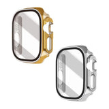 2 Pack Case With Tempered Glass Screen Protector For Apple Watch Ultra/Ultra 2 49Mm, Smooth Touch, High Protection, Full Screen Shield, Easy Installation, Gold And Silver