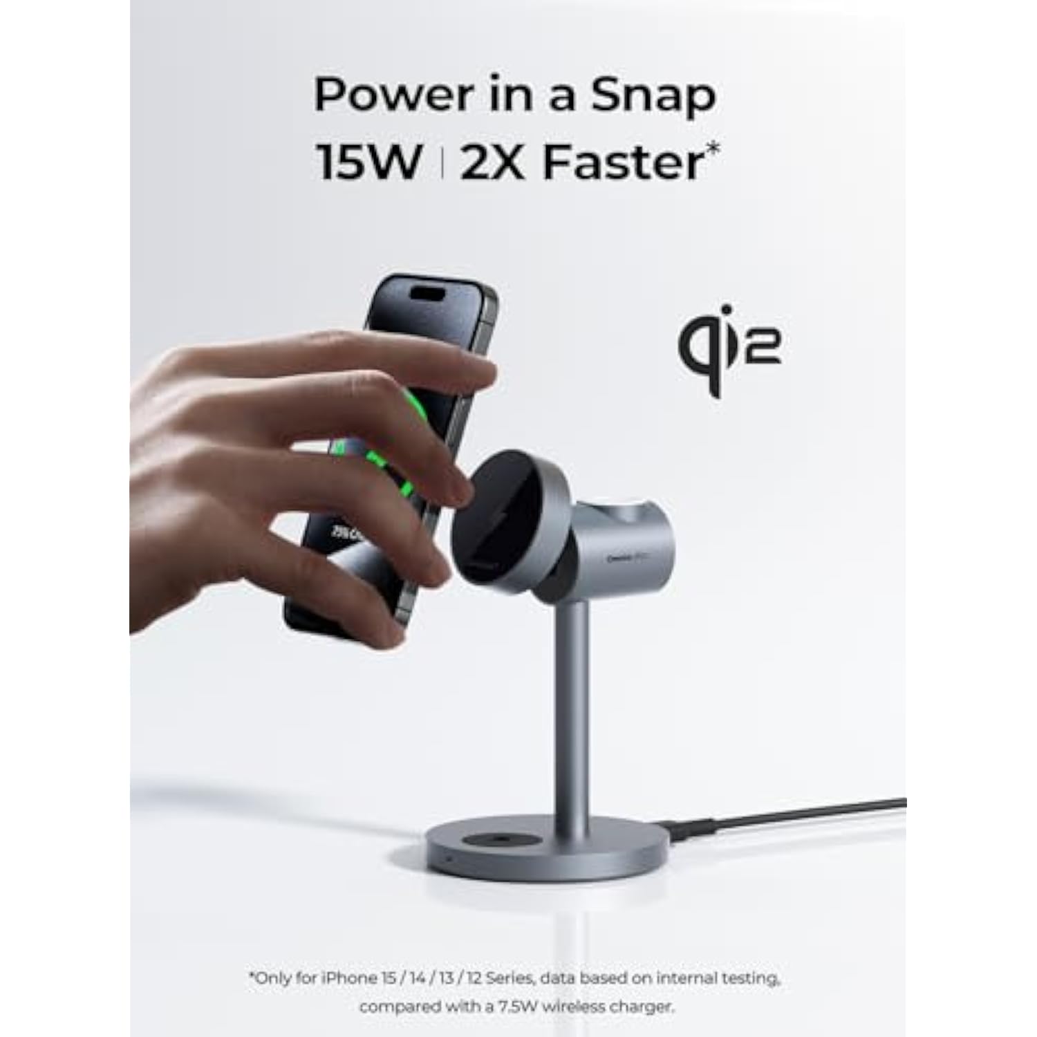 Magfusion 3-In-1 Charging Station Compatible With Magsafe, Qi2 Certified 15W Magnetic Wireless Charger Stand, For Iphone 16/15/14/13/12 Series, Apple Watch, Airpods(30W Pd Charger Included)