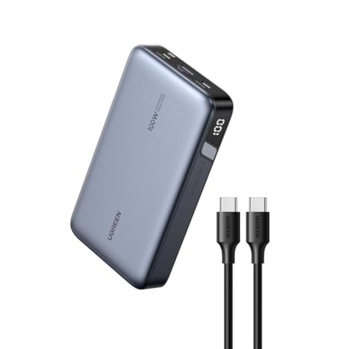 UGREEN 20000mAh 100W Power Bank, Nexode Portable Charger USB C 3-Port PD Fast Charging Battery Pack Digital Display for MacBook, iPad, iPhone 16, Galaxy S24 Ultra, Steam Deck, Dell XPS and More