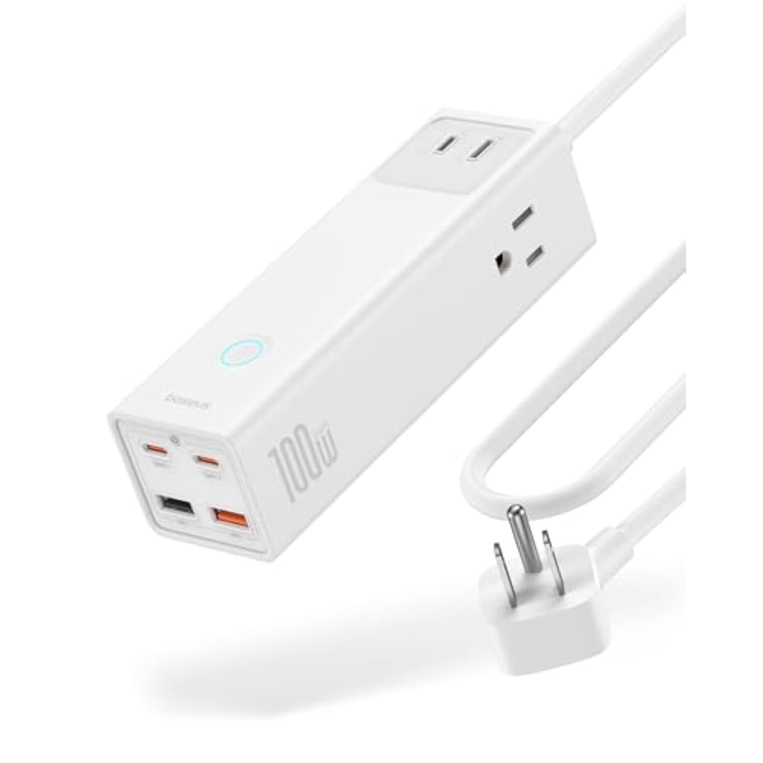 Baseus Charging Station 100W - 7 Ports Power Strip Usb C Charger With Surge Protection(1200J), Fast Charging Laptop Charger Desktop Accessory For Macbook Pro, Iphone, Dorm, Home, Office