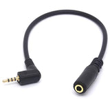 Angled 2.5mm Male to 3.5mm Female Audio Cable Headphone Adapter, 4 Pole 2.5 to 3.5 Stereo Earphone Headset Converter