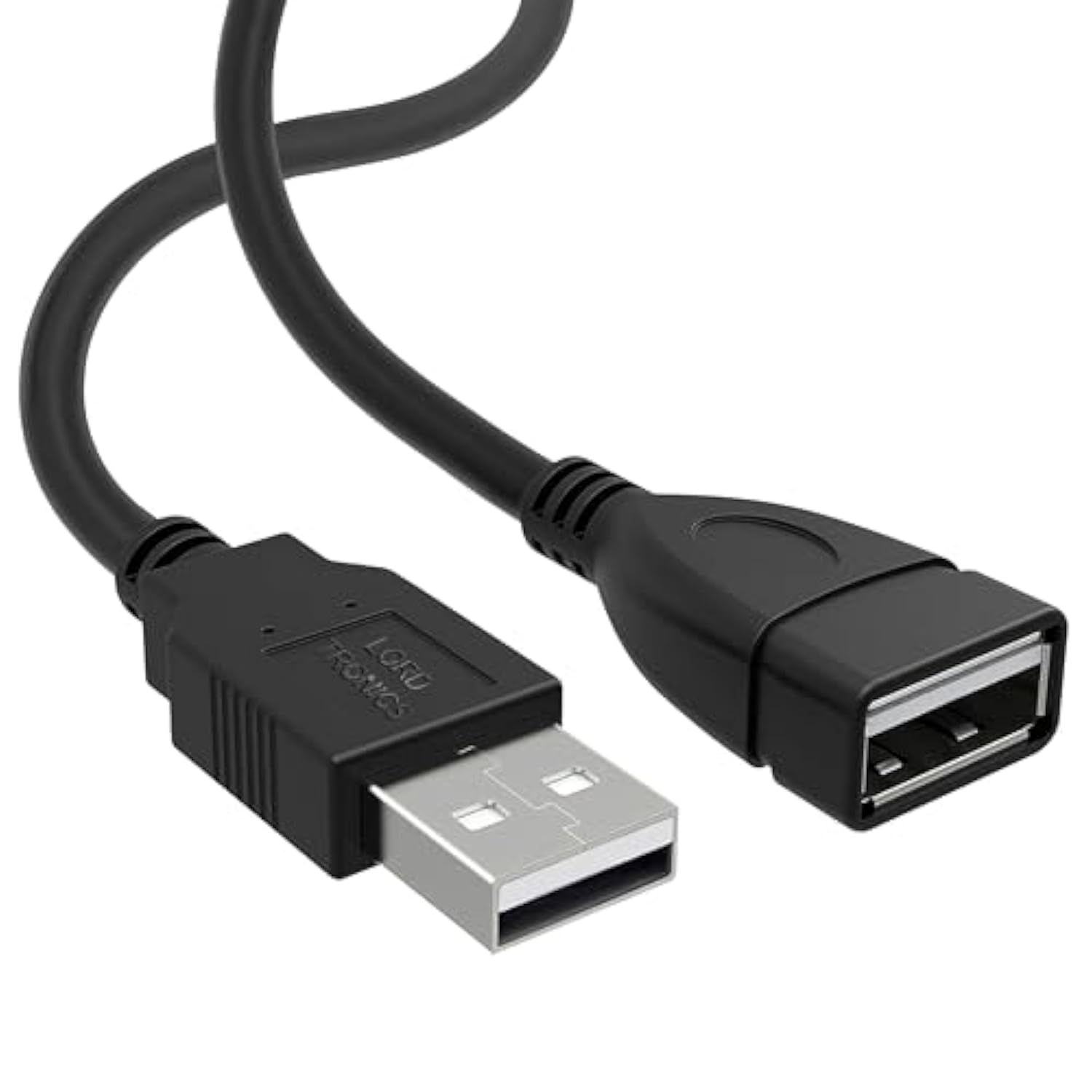 3Ft USB A Male to Female Extension Cable for Data Transfer and Charging Black