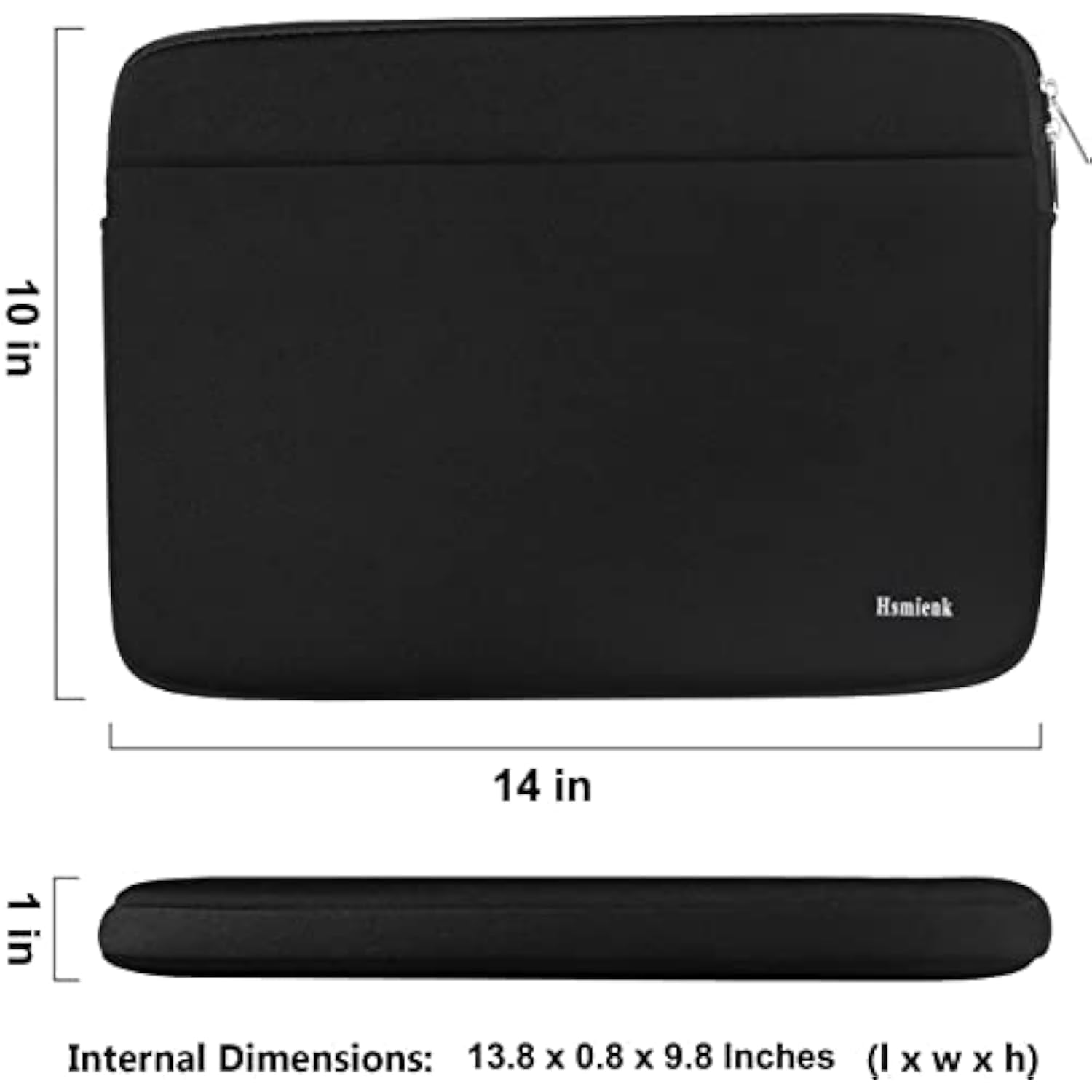 Laptop Case 14 Inch, Shockproof Protective Notebook Cover Bag With Accessory Pocket, Durable Carrying Laptop Sleeve Compatible For Macbook Hp Lenovo Dell Asus Acer, Black