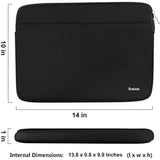 Laptop Case 14 Inch, Shockproof Protective Notebook Cover Bag With Accessory Pocket, Durable Carrying Laptop Sleeve Compatible For Macbook Hp Lenovo Dell Asus Acer, Black