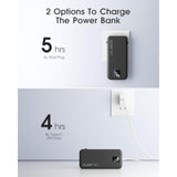 Portable Charger Built-In Cables And Ac Wall Plug, 12000Mah Power Bank, Usb C 22.5W Fast Charging Phone Charger ,Compact Lightweight External Battery Pack For Iphones, Ipad, Samsung?Tablets, Etc.
