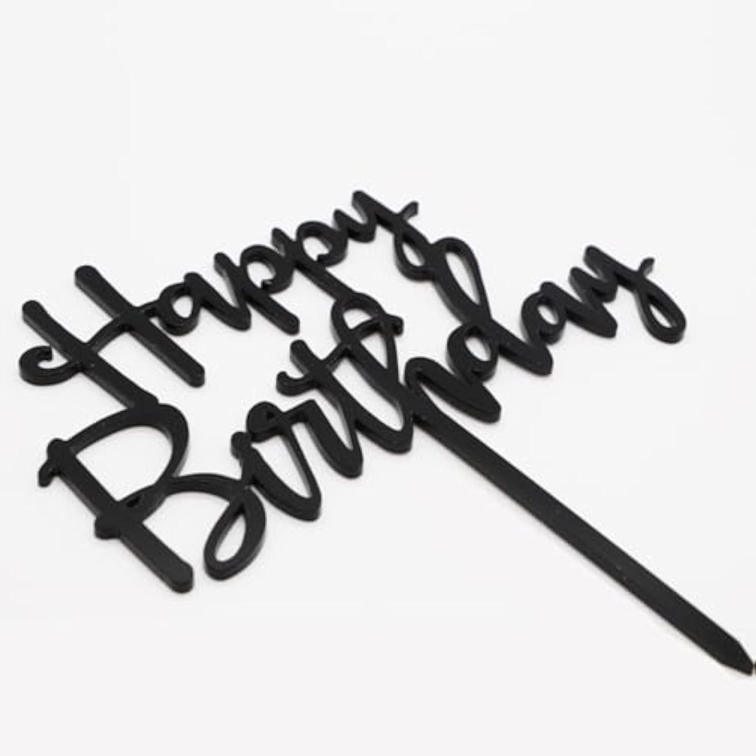 Happy Birthday Cake Topper, Black Acrylic Versatile Cake Topper For Birthday Party Decoration Ideas, Perfect Keepsake For Your Family And Friends