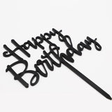 Happy Birthday Cake Topper, Black Acrylic Versatile Cake Topper For Birthday Party Decoration Ideas, Perfect Keepsake For Your Family And Friends