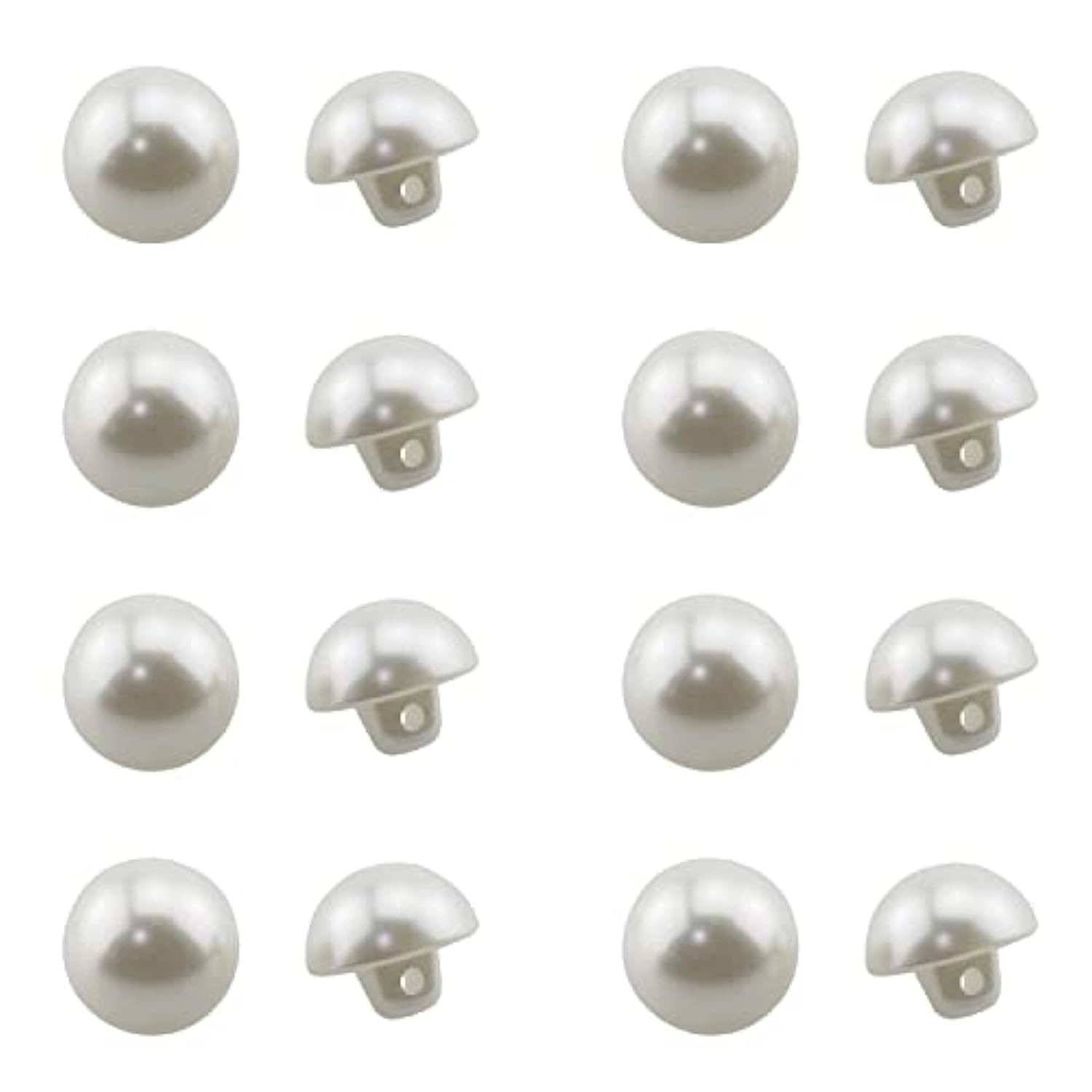 Half Domed Pearl Button 50Pcs 15Mm White Round Half Ball Abs Plastic P
