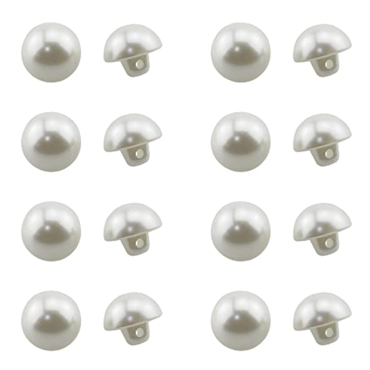 Half Domed Pearl Button 50Pcs 15Mm White Round Half Ball Abs Plastic P