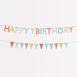 Meri Meri Mini Matchbox Happy Birthday Banner (Pack of 2), Reusable Party Decorations, 5' Birthday Party Banner with Excess Cord