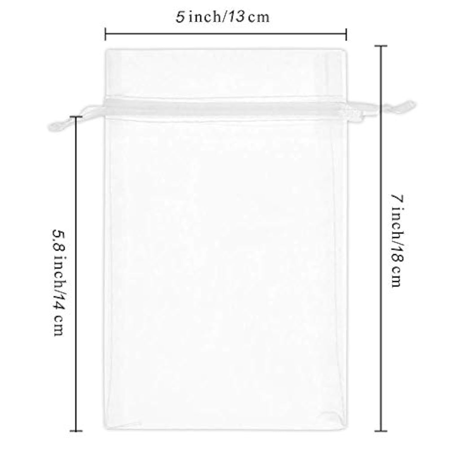 100Pcs 5X7 Inches White Organza Bags Christmas Drawstring Pouches Party Wedding Favor Bags Goodie Bags(White 5X7)
