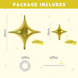 30Pcs 26In&10In Star Balloons Large Gold Four Pointed Star Shape Foil Balloons Mini Star Mylar Balloons For Birthday Wedding Baby Shower Anniversary Engagement Party Decorations Supplies