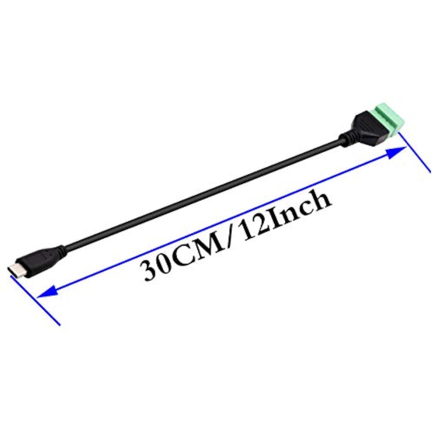 Type C Usb Screw Terminal Block Connector Cable 2.0 Type C Usb Male Plug To 5 Pin Way Female Bolt Screw With Shield Terminals Pluggable Type Adapter Connector Converter Cable?30Cm2Pack Male