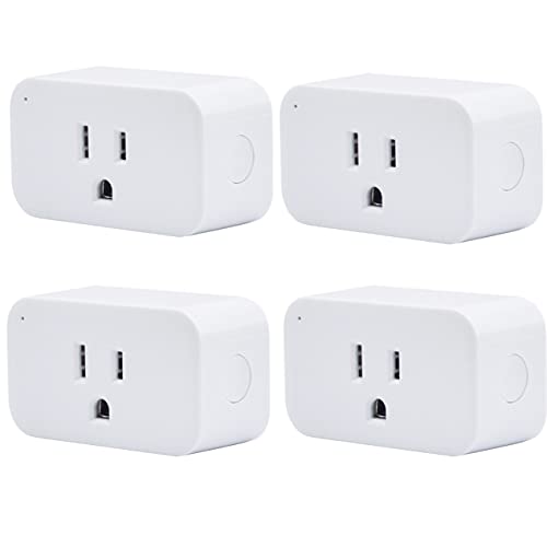 Smart Plug 4 Pack, 15A Smart Outlet With Timer Function, Zigbee Repeater, Etl Certified, Requires Zigbee Hub, No Power Meter