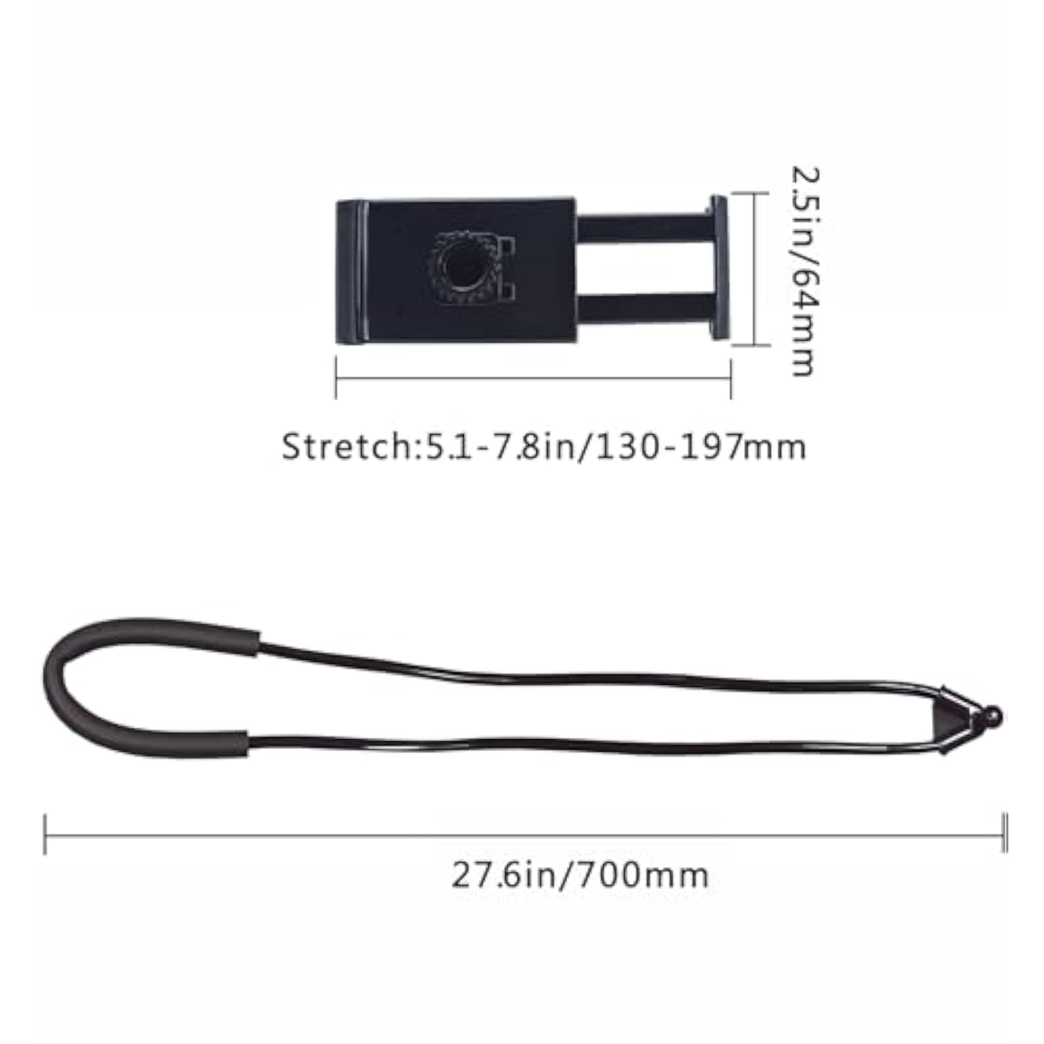 Lazy Cell Phone Holder, Universal Cell Phone Holder For Smart Mobile Phone,Hanging On Neck Cell Phone Mount Holder,Black