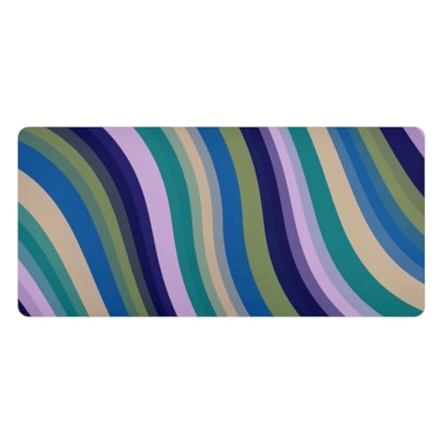 Mouse Pad Desk Mat Leather Desk Pad Large Gaming Desk Cover Protector Mat For Keyboard Computer Laptop Office Waterproof 35.4 X 16.5 Inch Swirls Waves