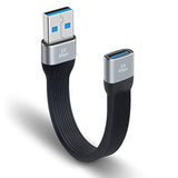 Short Usb 3.0 Extension Cable, 5Inch Flat Fpc Usb Extension Cable, 10Gbps Type A Male To Female Extender Cable For Vr, Playstation, Keyboard, Printer, Scanner, Usb Hub