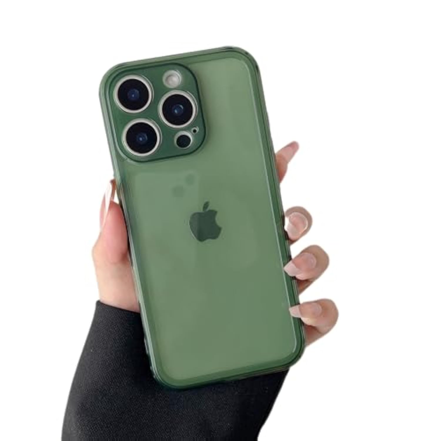 Case For Iphone 16 Pro Max 6.9 Inch,Clear Soft Silicone Bumper Protective Retro Color Transparent Case - Green