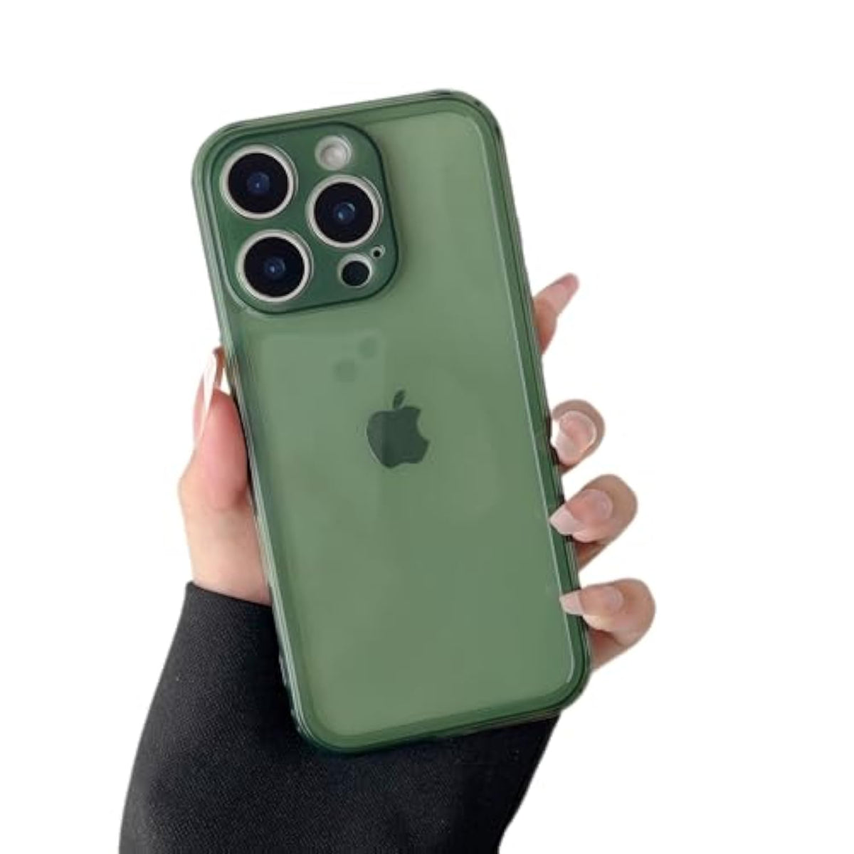 Case For Iphone 16 Pro Max 6.9 Inch,Clear Soft Silicone Bumper Protective Retro Color Transparent Case - Green