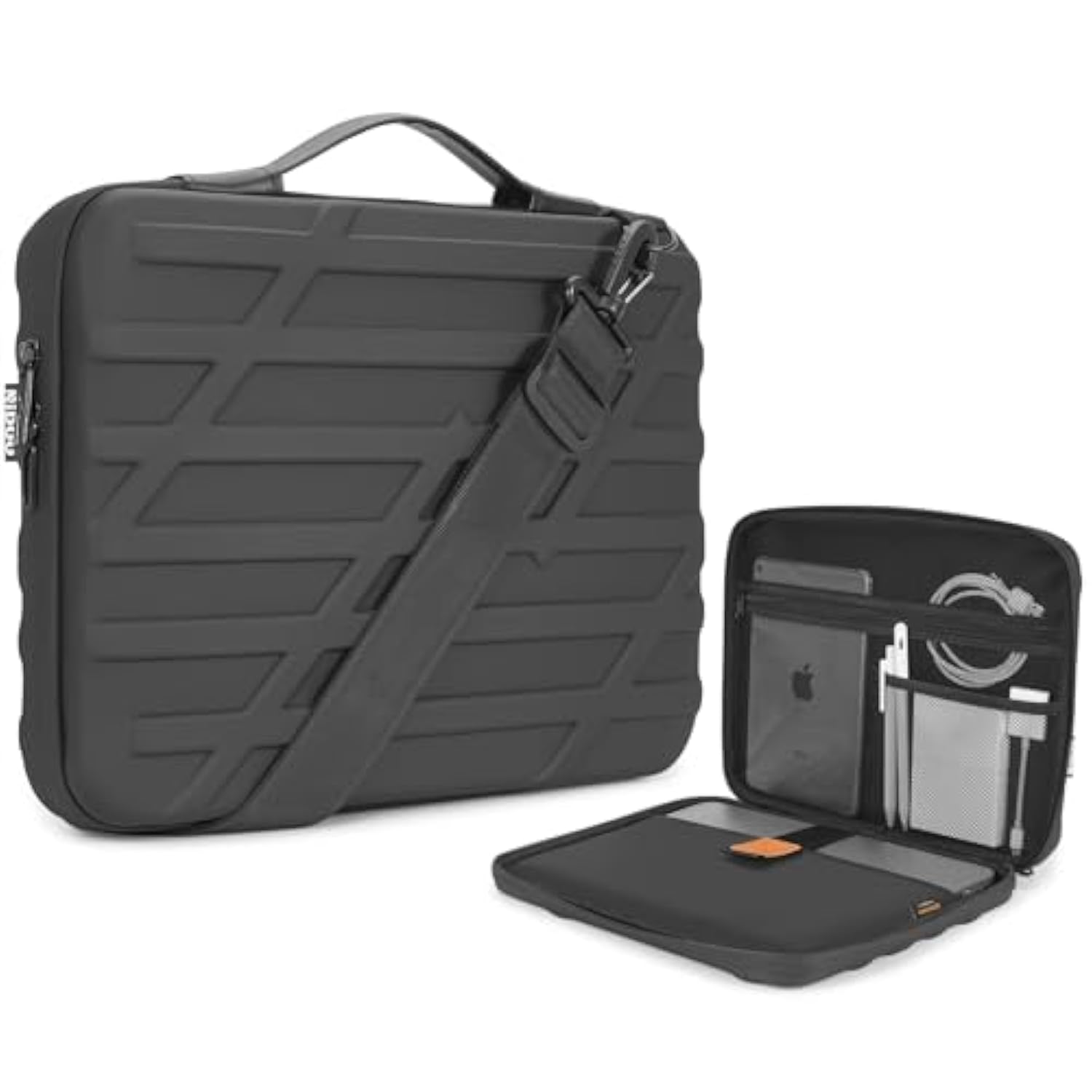 14 Inch Laptop Sleeve Carrying Case Computer Bag For 14" Macbook Pro M4 /13" 13.6" Macbook Air M4 M3/ 13.5" Surface Laptop 6 5/ Asus Zenbook 14/Lenovo Thinkpad Shockproof Hardshell Handle