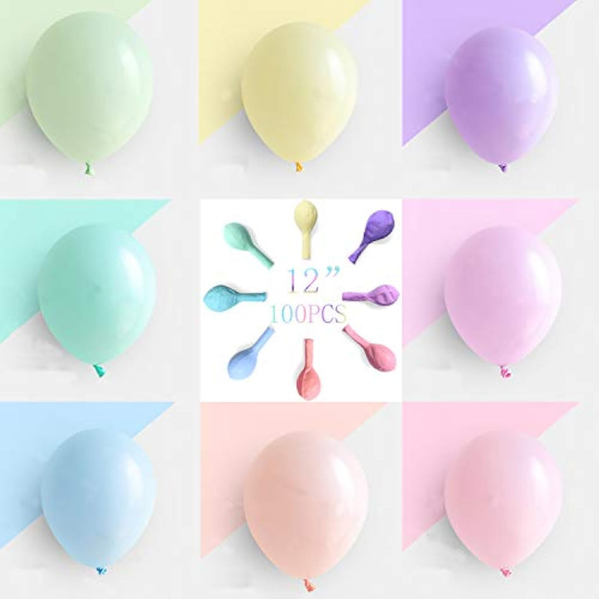 100-Pack Pastel 12" Balloons Assorted Color Party Decor