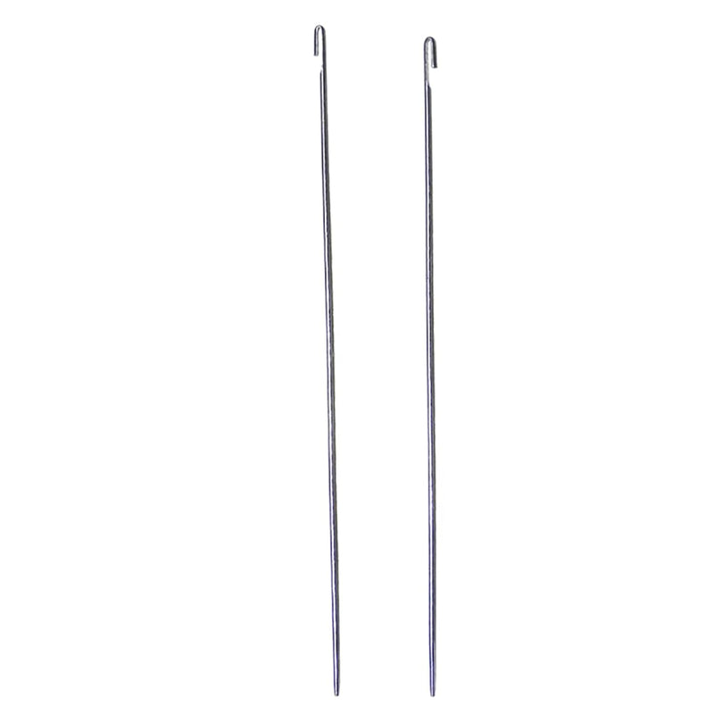 2 Pcs Metal Beading Needles Bead Crochet Hooks Beaded Needles Steel Wood Bead