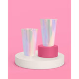 Party Decorations Iridescent Plastic Cups - 16 Disposable 16 Oz Cups | Bachelorette Party Cups, Birthday Party Supplies, Drinkware Favors, Disco Rave Decor