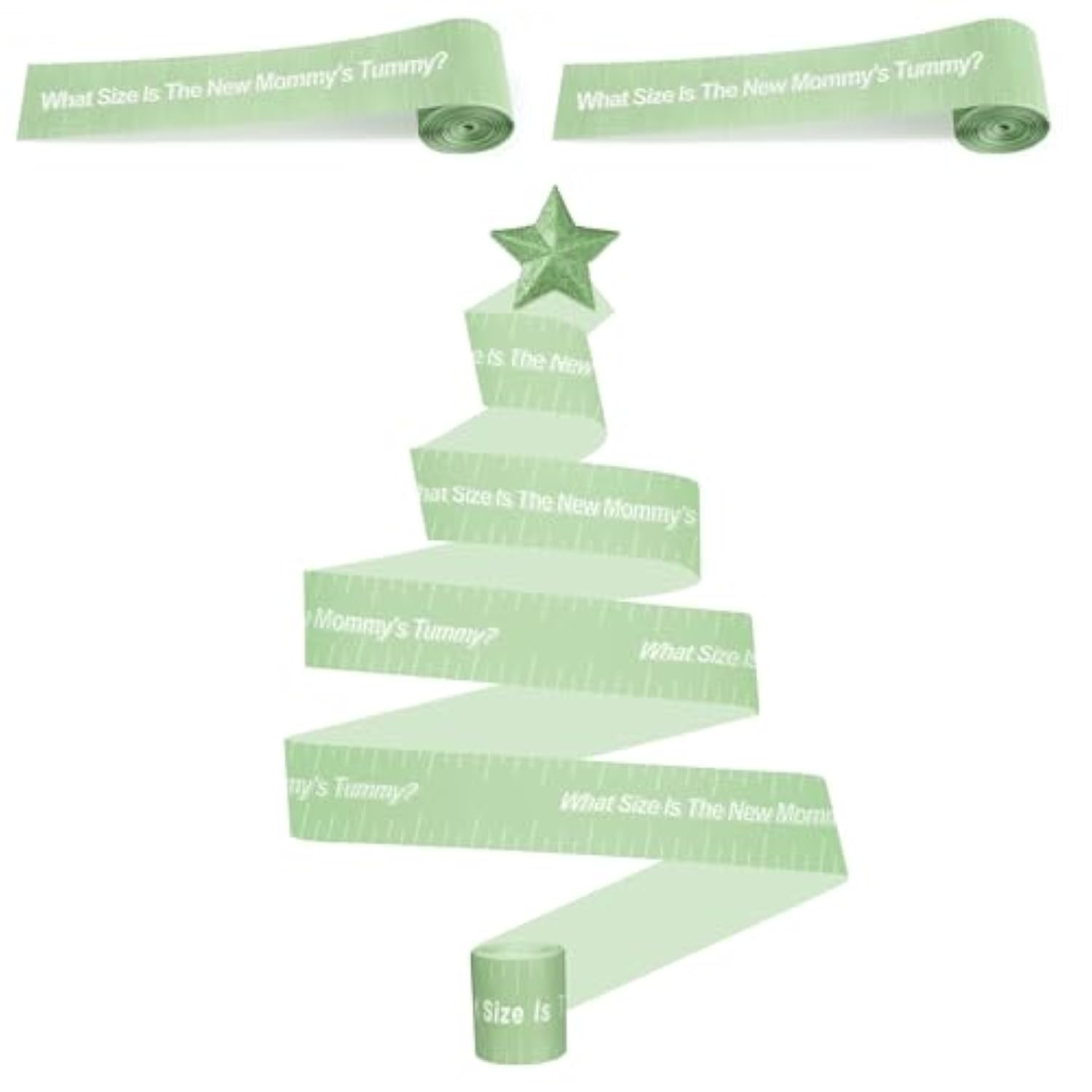 2 Rolls 2 Inch X 150 Feet Baby Shower Measuring Tape Tummy Measure Belly Game Paper Belly Measuring Tape For Baby Shower Party Decorations Supplies(Green)