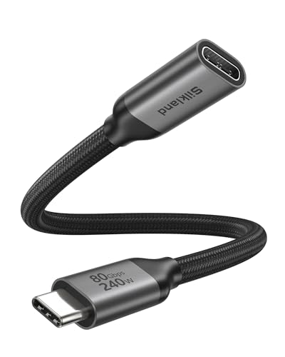 80Gbps USB 4 Extension Cable for Thunderbolt 5/4, [240W Charging, 8K 60Hz] USB C Extender 1.6ft, 4K@540Hz Type C Male to Female Adapter Compatible