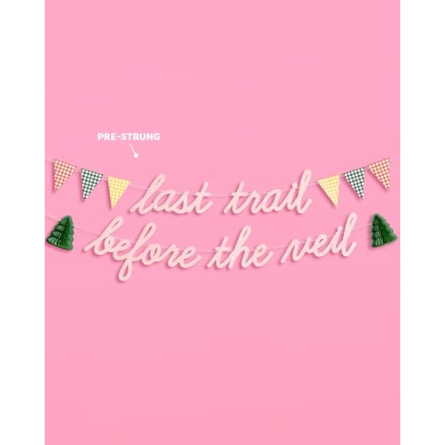 Last Trail Before The Veil, 3D Pop Up Banner - 6 Ft. | Bachelorette Decorations, Bridal Decor, Bach Party Sign, Hiking Photo Booth Backdrop, Wedding Supplies