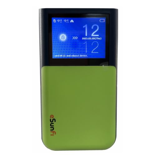 Esunfi Shfiel62 5G Esim Mobile Hotspot Router Portable Wifi Router, With Sim Card Slot, Up To 32 Wifi Terminals, 2.4 Inch Touch Panel, Wifi6, For Home/Business/Travel (Na Version)