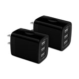 Usb Wall Charger, 2Pack Wall Plug 3-Multi Port Quick Charger Block Cube 3.1A Power Adapter For Iphone 16E 16 15 14 13 12 Pro Max Xs 8 Plus, Ipad, Samsung Galaxy S25 S24 S23 S22 S21/Note20 Ultra