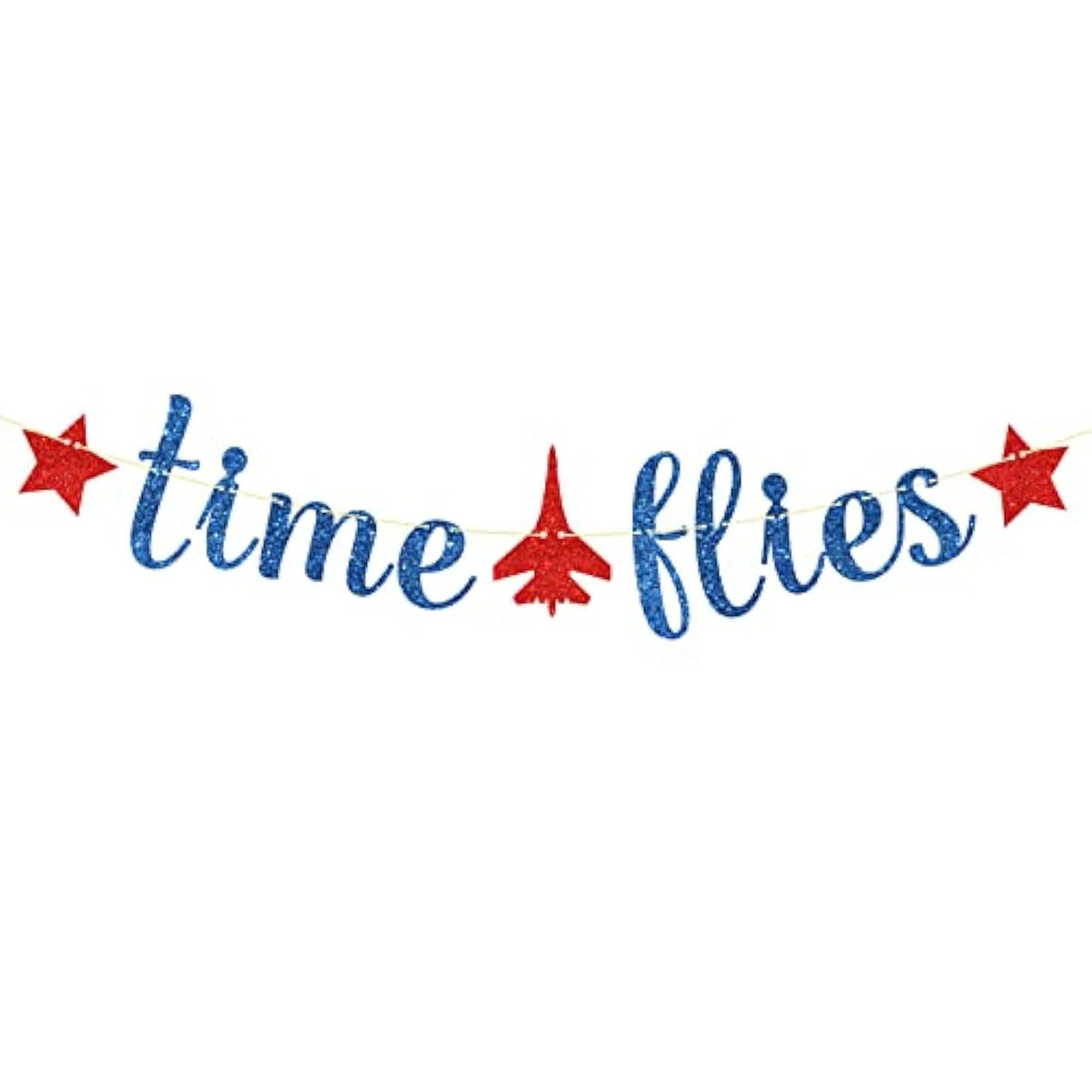 Time Flies Banner, Airplane Birthday Sign, Airplane Aviator Adventure Themed Boys Girls Kids 1St 2Nd 3Rd 4Th Birthday Party Decorations