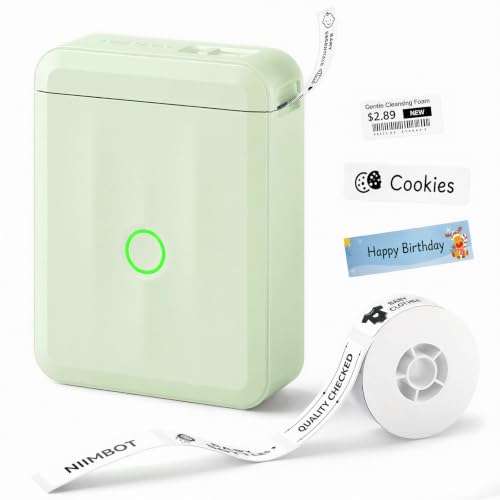 D110 New Version Label Maker Machine With Tape, Handheld Bluetooth Label Printer, Mini Thermal Printer, Sticker Maker For Organizing Home Kitchen School, Green Visit The Store