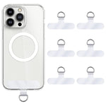 Phone Lanyard Patch Pad, 6Pcs Universal Tether Tab Phone Strap Connector With Metal Ring For Cellphones Safety Drop Protection (Transparent)