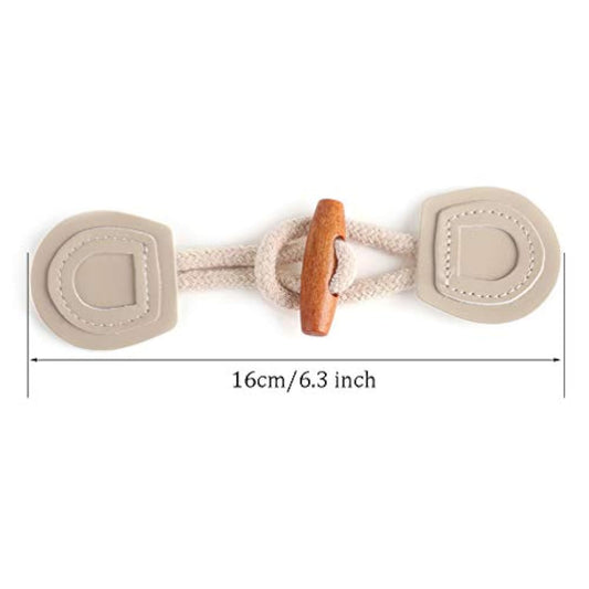 4 Sets Sew-On Toggle With Wooden Horn Button For Coat Jackets Shawl Di