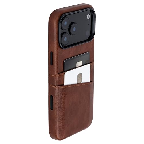 Card Case for iPhone 17 Pro Max with Magnetic Mounting Plate, Camera Control Button, Wallet with 2 Holder Slots: M2 Exec Premium Synthetic Leather