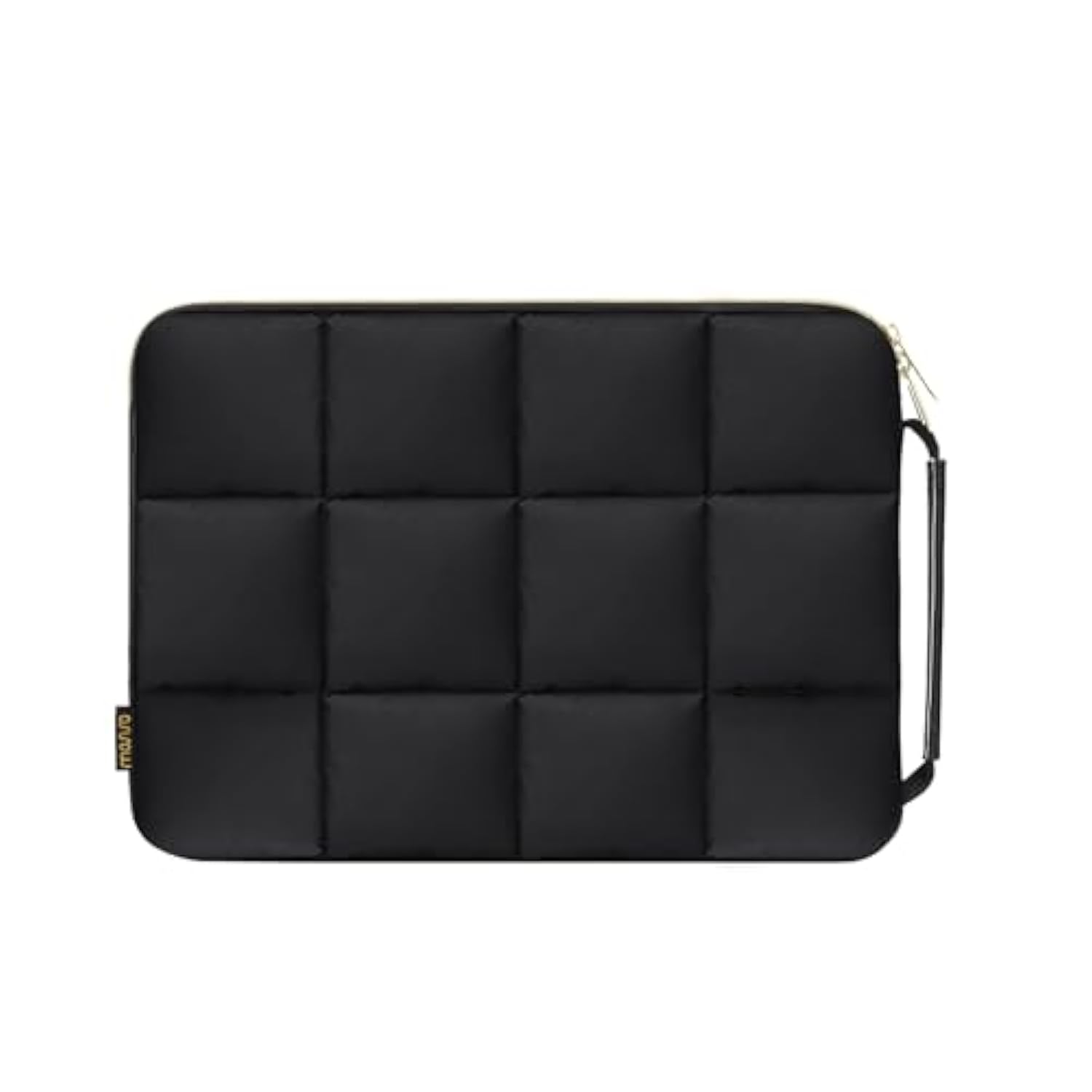 MOSISO Puffy Laptop Sleeve 13.3 inch, 13-14 inch Laptop Sleeve Compatible with MacBook Air/Pro 13 / Pro 14, HP Dell Acer ASUS Lenovo, Grid Quilted Puffer Bag with Vertical Pocket & Side Handle,Black
