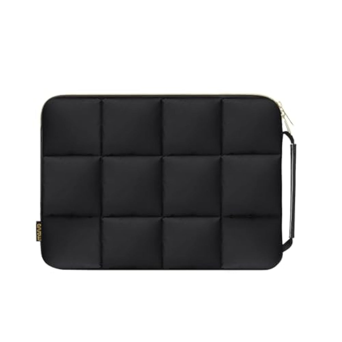 MOSISO Puffy Laptop Sleeve 13.3 inch, 13-14 inch Laptop Sleeve Compatible with MacBook Air/Pro 13 / Pro 14, HP Dell Acer ASUS Lenovo, Grid Quilted Puffer Bag with Vertical Pocket & Side Handle,Black