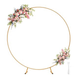 7.2Ft (2.2M) Golden Metal Round Balloon Arch Stand Wedding/Birthday Photo Backdrop
