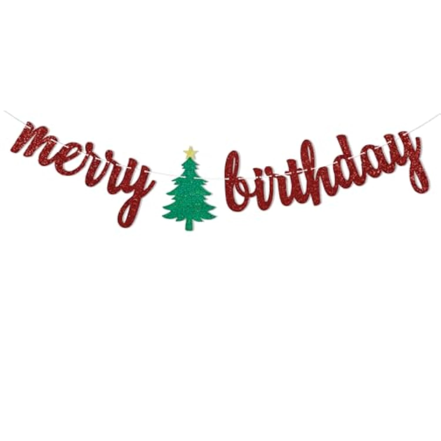 Merry Birthday Banner, Christmas Birthday Decorations, Be Merry, Merry And Bright Banner, Christmas Mantel Sign Red Glitter