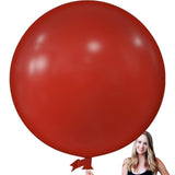 36 Inch Giant Burgundy Red Balloons, 6 Pack Large Round Burgundy Red Latex Balloons For Anniversary, Birthday, Christmas, Wedding, Baby Shower Party Decorations