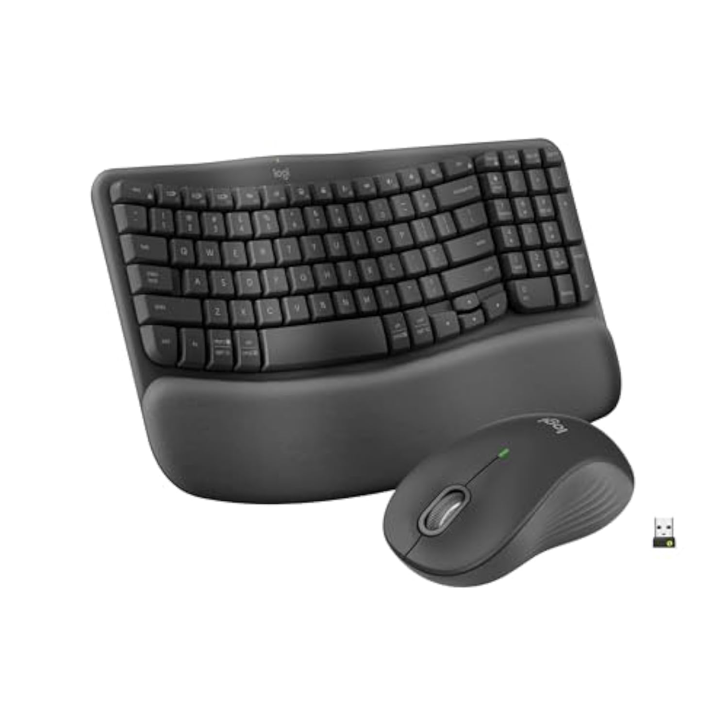 Logitech Wave Keys MK670 Combo, Wireless Ergonomic Keyboard with Signature M550 L Wireless Mouse, Comfortable Natural Typing, Bluetooth, Logi Bolt, for Multi-OS, Windows/Mac - Graphite