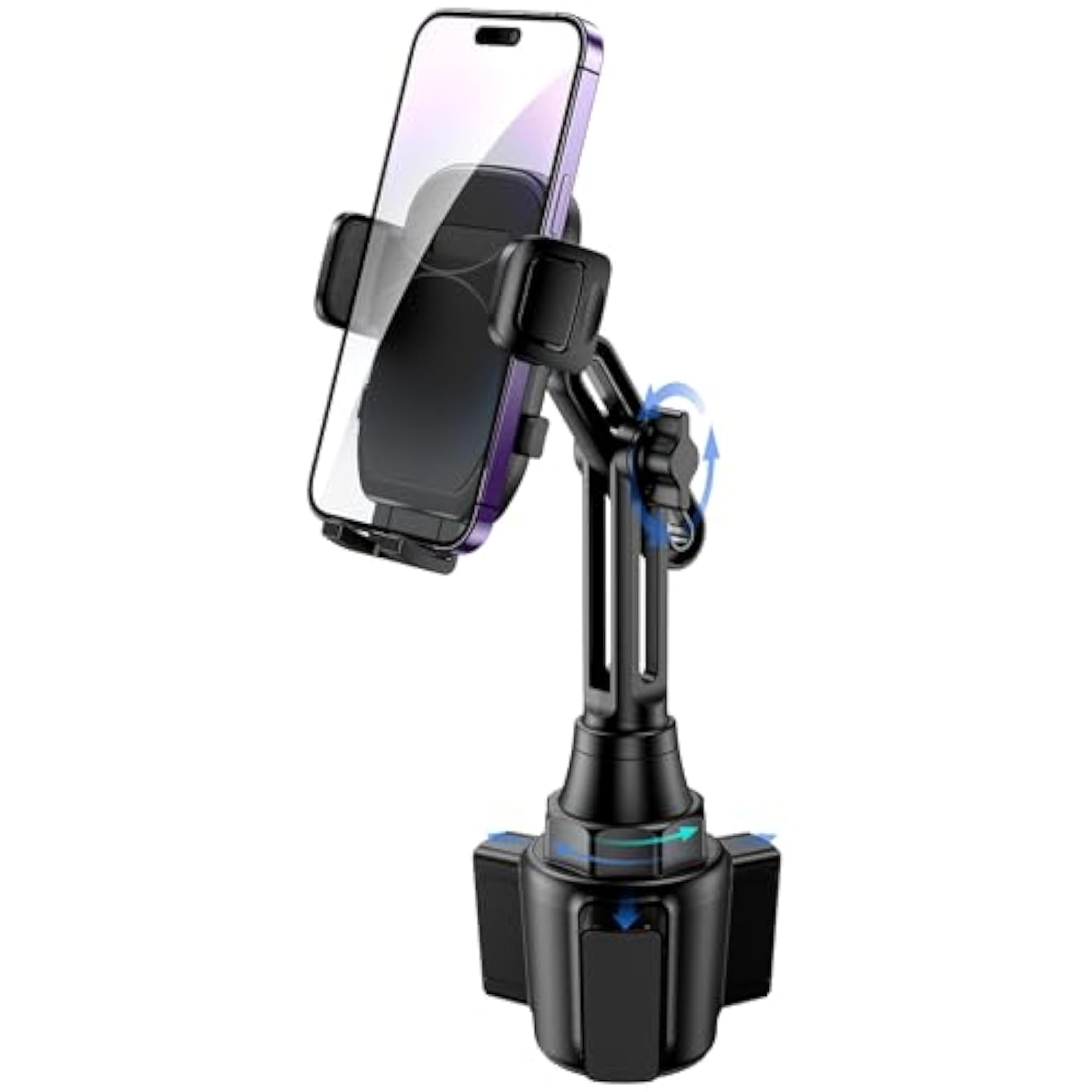 Cup Phone Mount For Car, [Upgraded Version] Universal Cup Phone Cradle Holder With Long And Adjustable Neck, Friendly Compatible With Cell Phone Iphone, Samsung, Google And All Smartphones