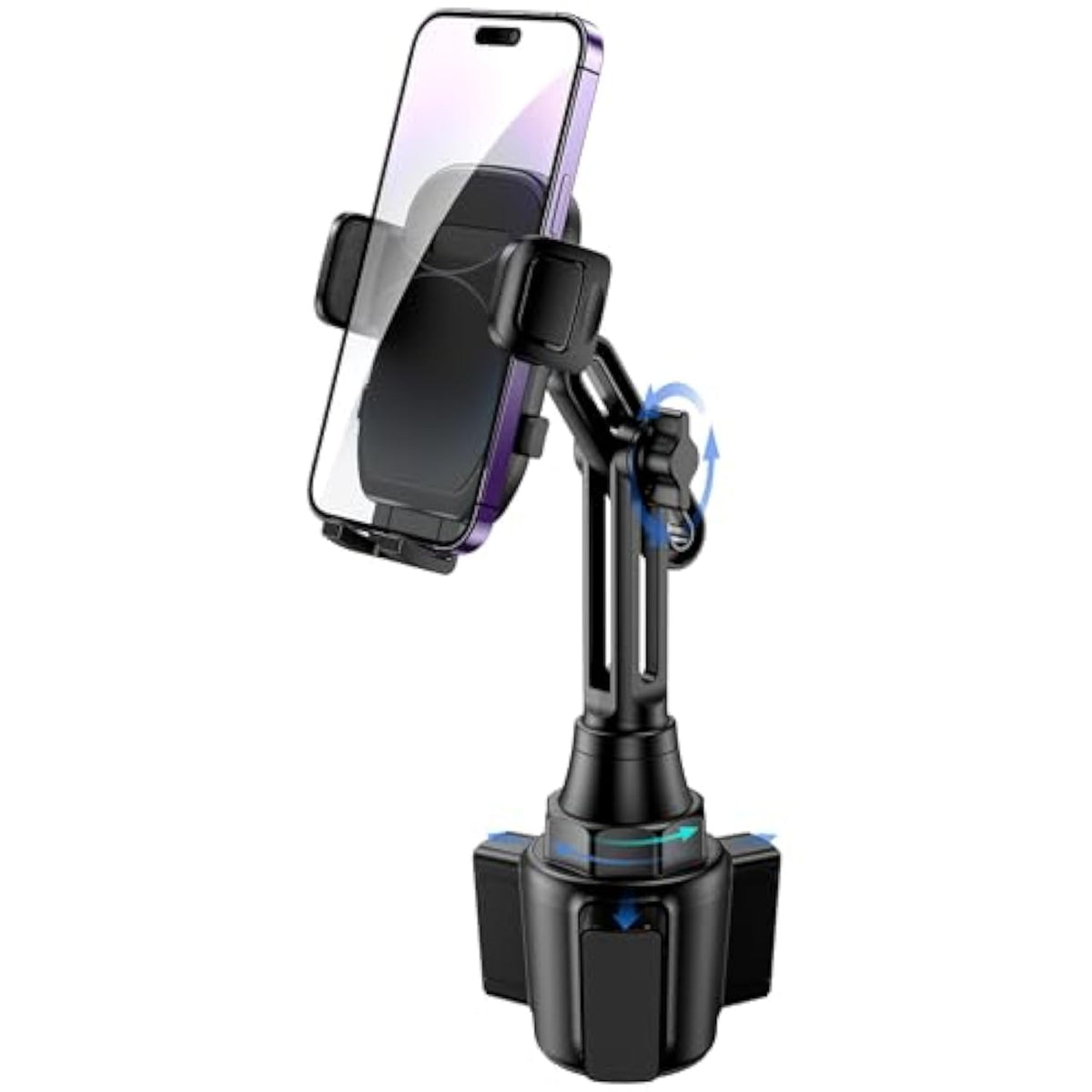 Cup Phone Mount For Car, [Upgraded Version] Universal Cup Phone Cradle Holder With Long And Adjustable Neck, Friendly Compatible With Cell Phone Iphone, Samsung, Google And All Smartphones