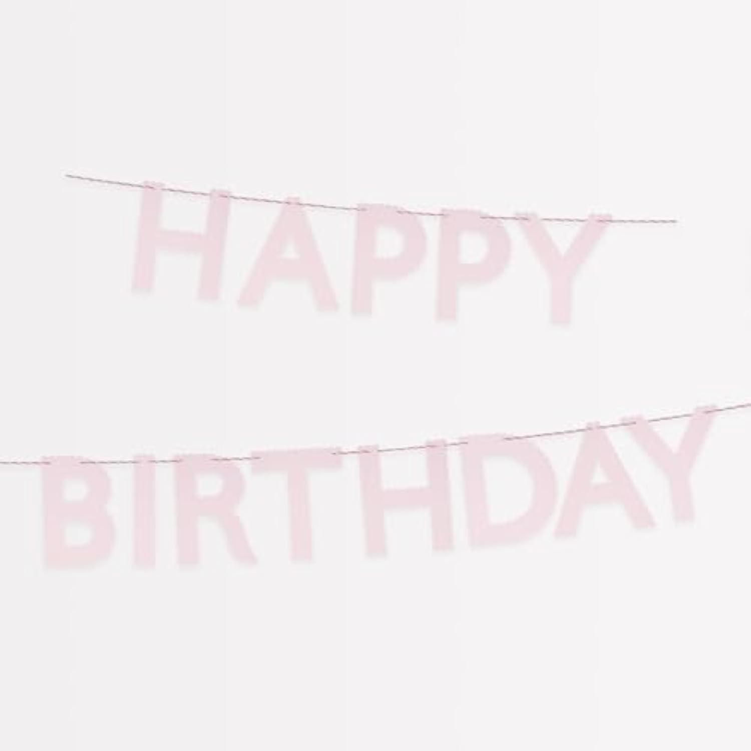 Meri Meri Pink Happy Birthday Banner (Pack of 1), 8' Birthday Party Banner with Excess Cord